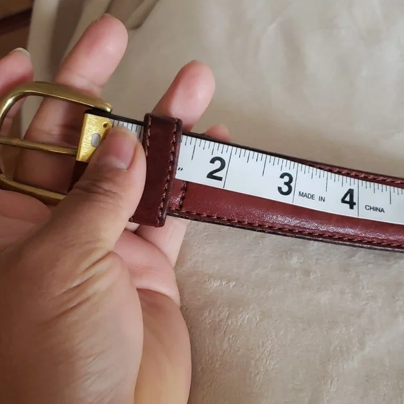 Men's brown leather belt - Picture 5 of 7